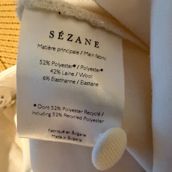 Sezane Ruben Trousers Wool Blend in Ecru EU 38 US - Picture 7 of 7